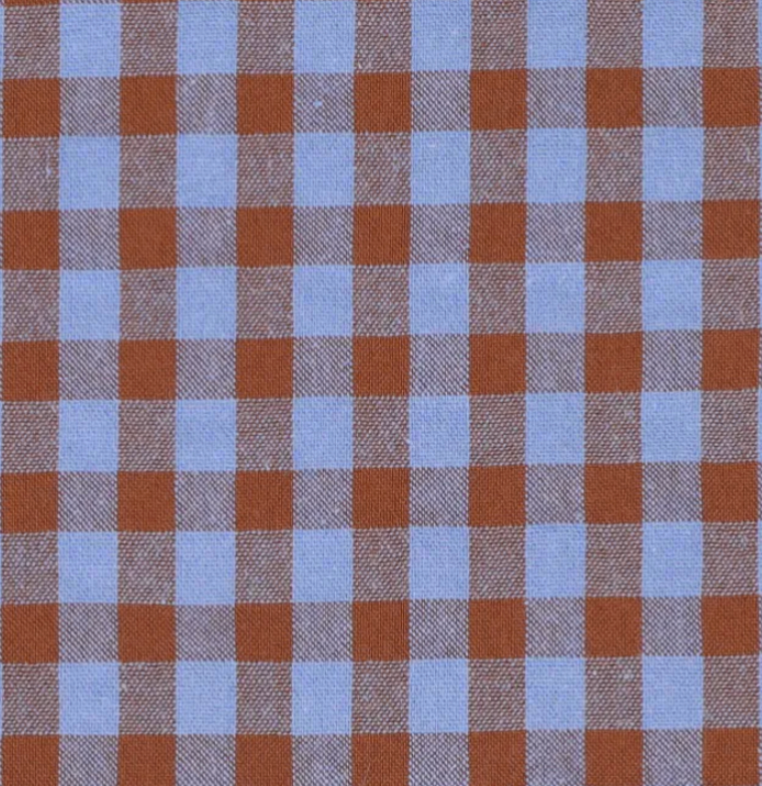 Housse de coussin Vichy Bleu Lavande & Marron LINJE