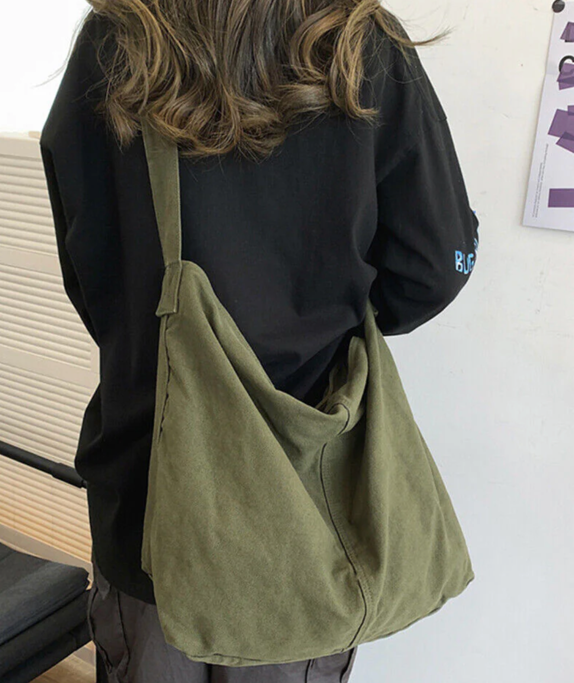 Sac Bandoulière Lin & Coton - Vert Olive LINJE