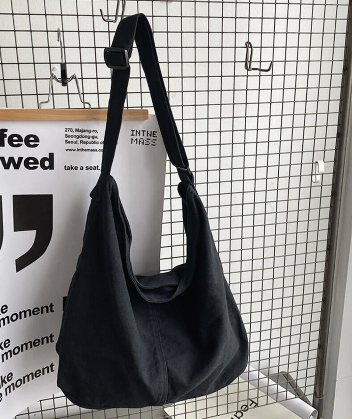 Sac Bandoulière Lin & Coton - Anthracite LINJE