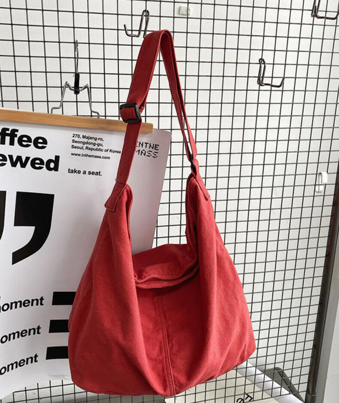 Sac Bandoulière Lin & Coton - Rouge LINJE
