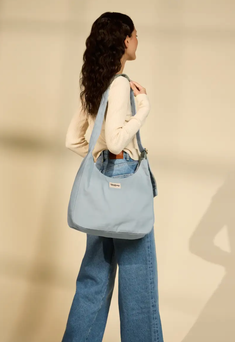 Sac Bandoulière Lin & Coton - Bleu Clair LINJE