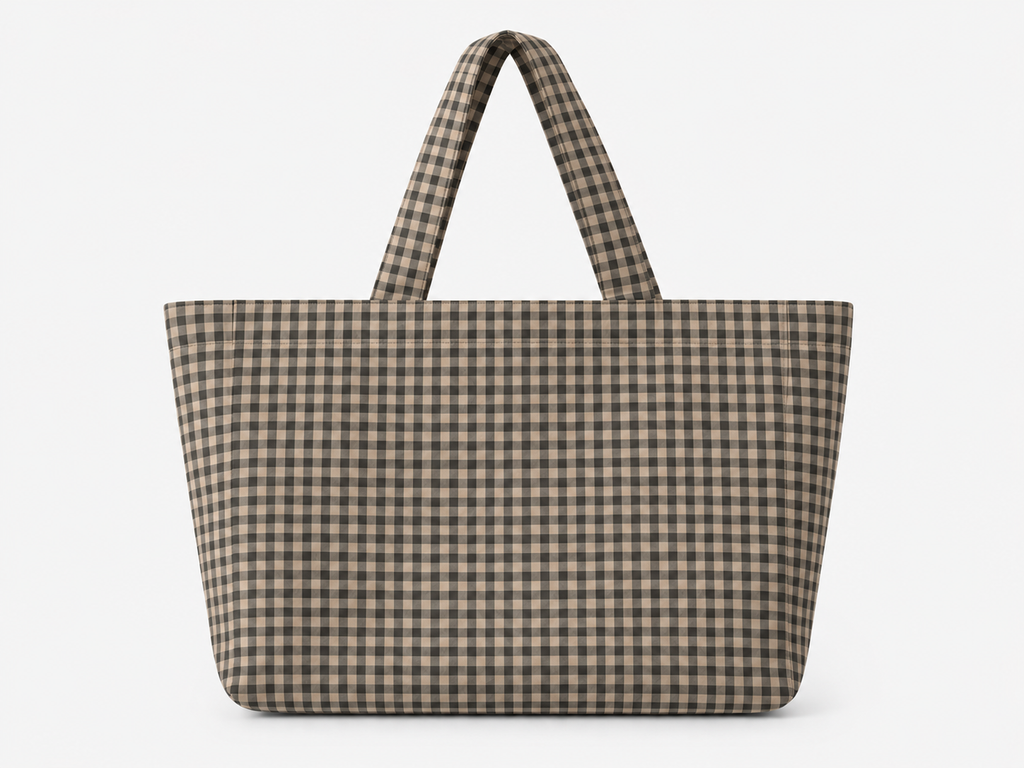 Cabas Vichy Beige & Anthracite LINJE