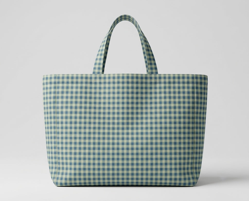 Cabas Vichy Vert & Bleu LINJE