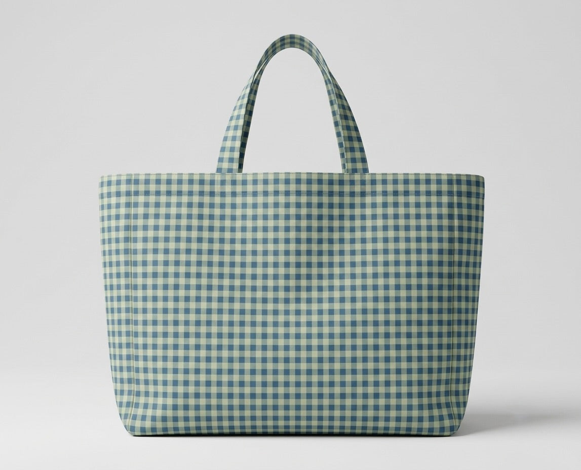 Cabas Vichy Vert & Bleu LINJE