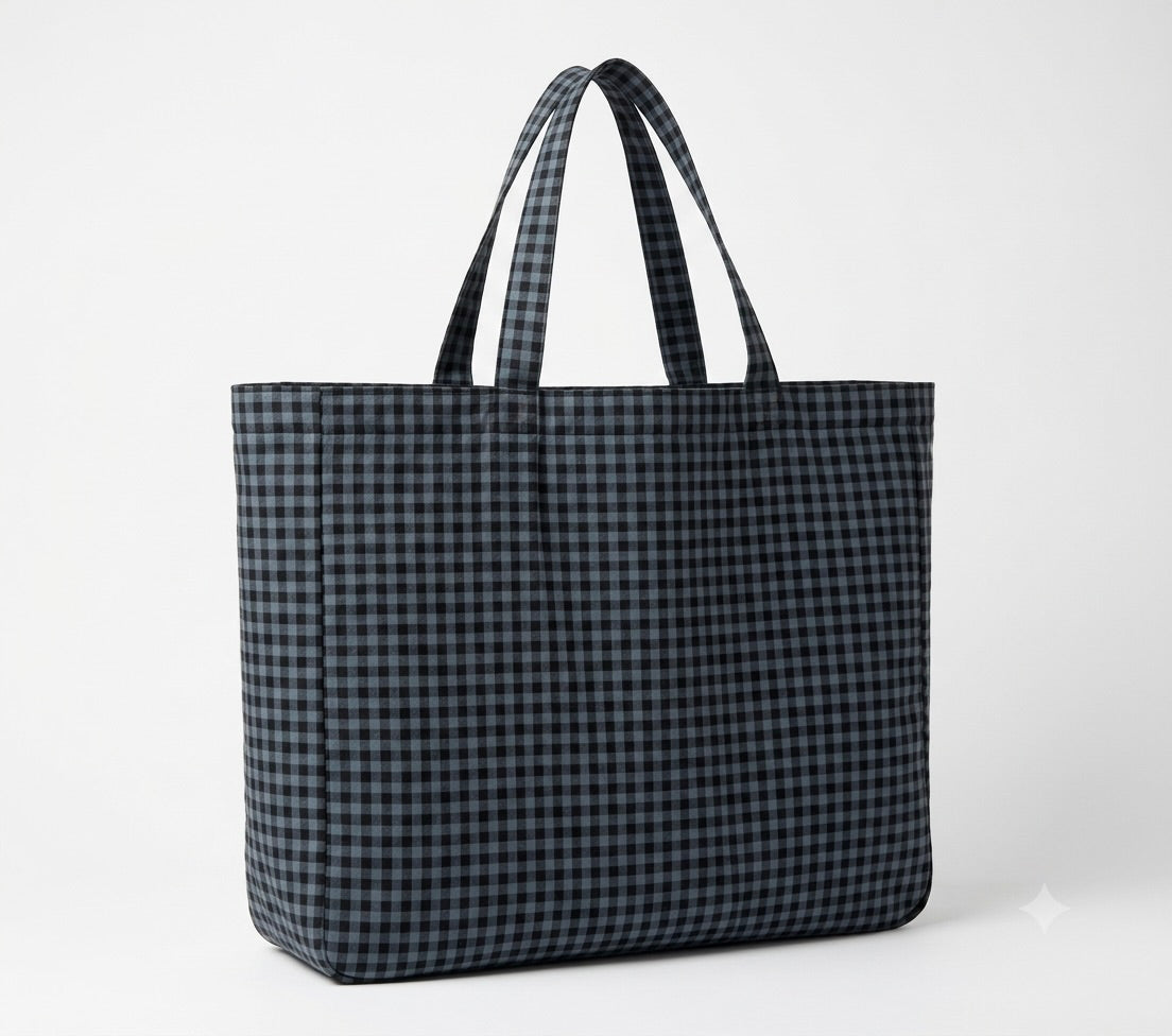 Sac Bandoulière Vichy Bleu & Bleu Nuit LINJE