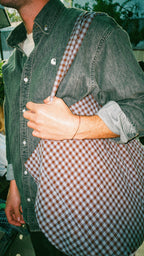 Cabas Vichy Bleu Lavande & Marron LINJE