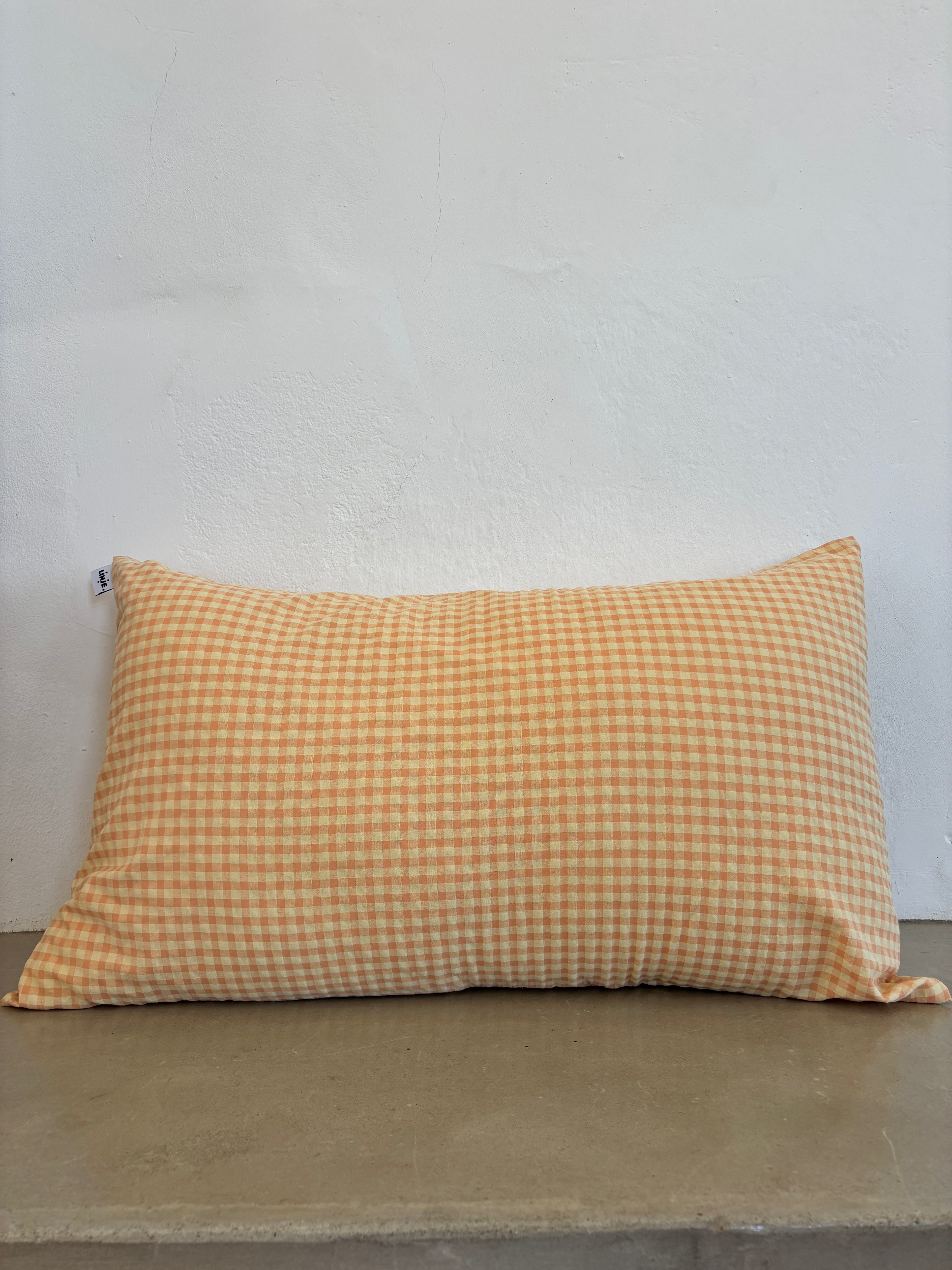 Housse de coussin Vichy Jaune & Abricot LINJE