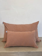 Housse de coussin Vichy Rose Poudré & Brun LINJE