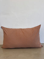 Housse de coussin Vichy Rose Poudré & Brun LINJE