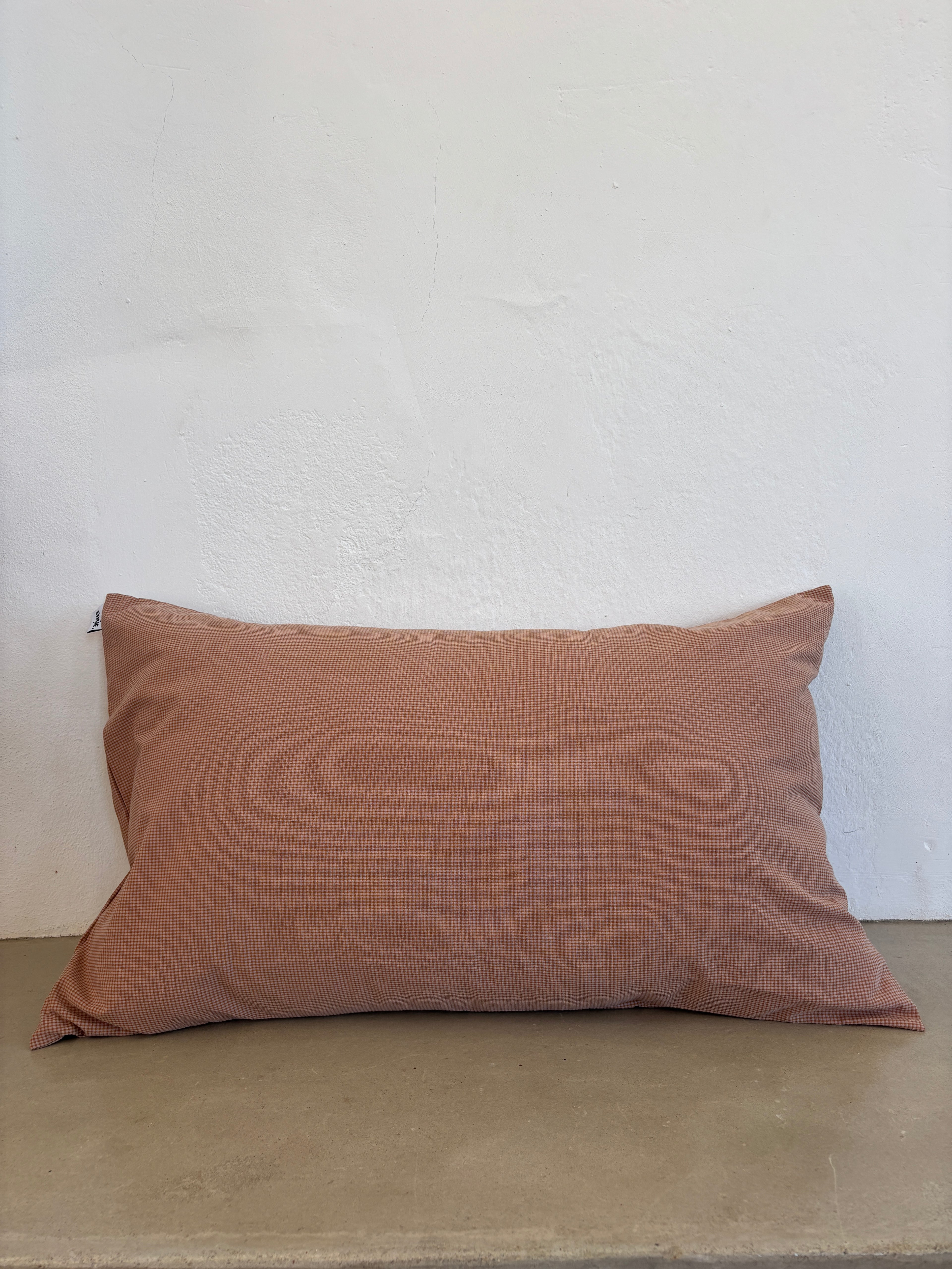 Housse de coussin Mini Vichy Rose Poudré & Brun LINJE