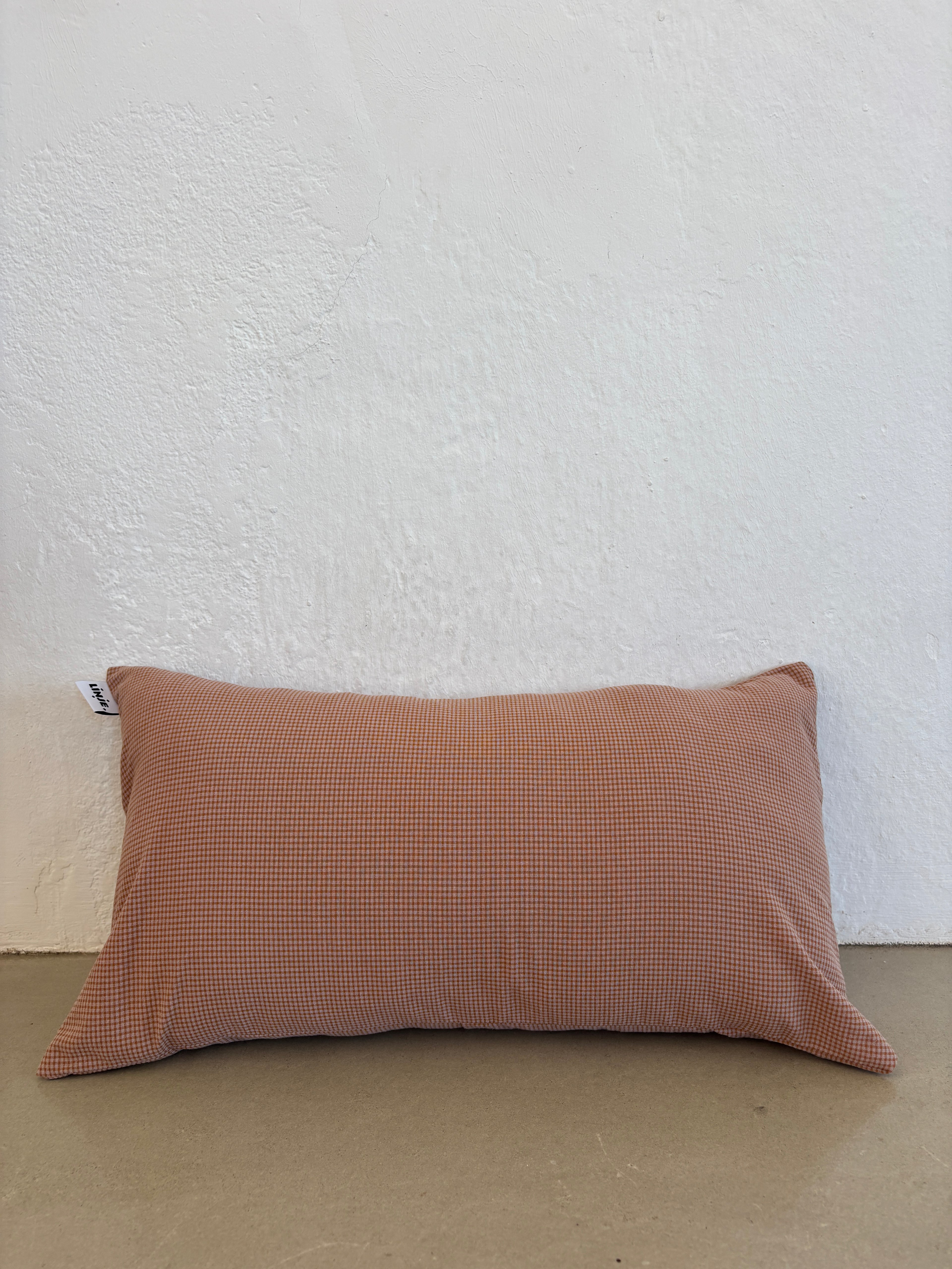 Housse de coussin Mini Vichy Rose Poudré & Brun LINJE