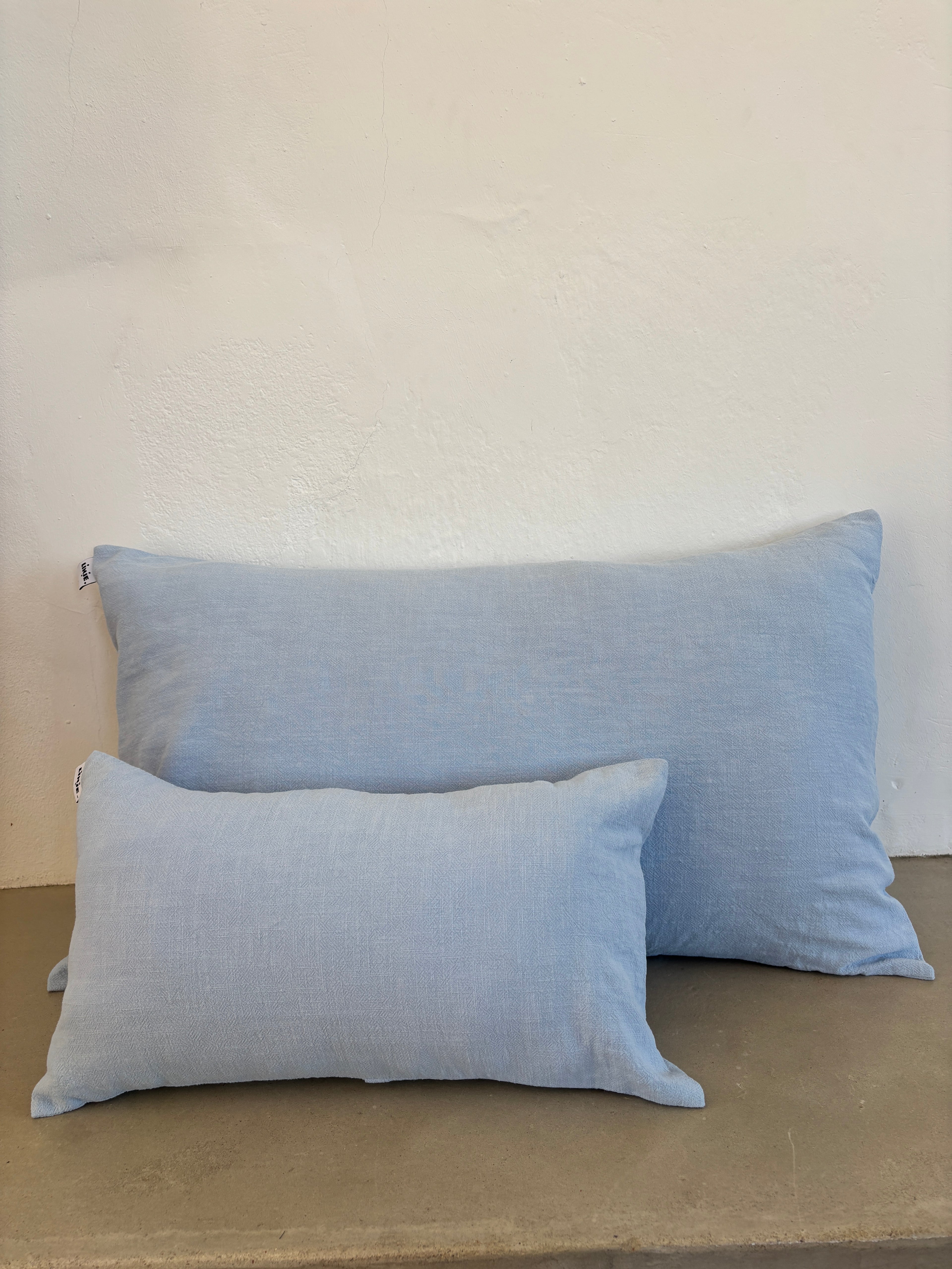 Housse de coussin Lin & Coton - Bleu Clair LINJE