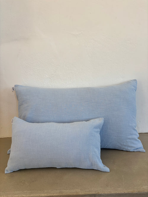 Housse de coussin Lin & Coton - Bleu Clair LINJE