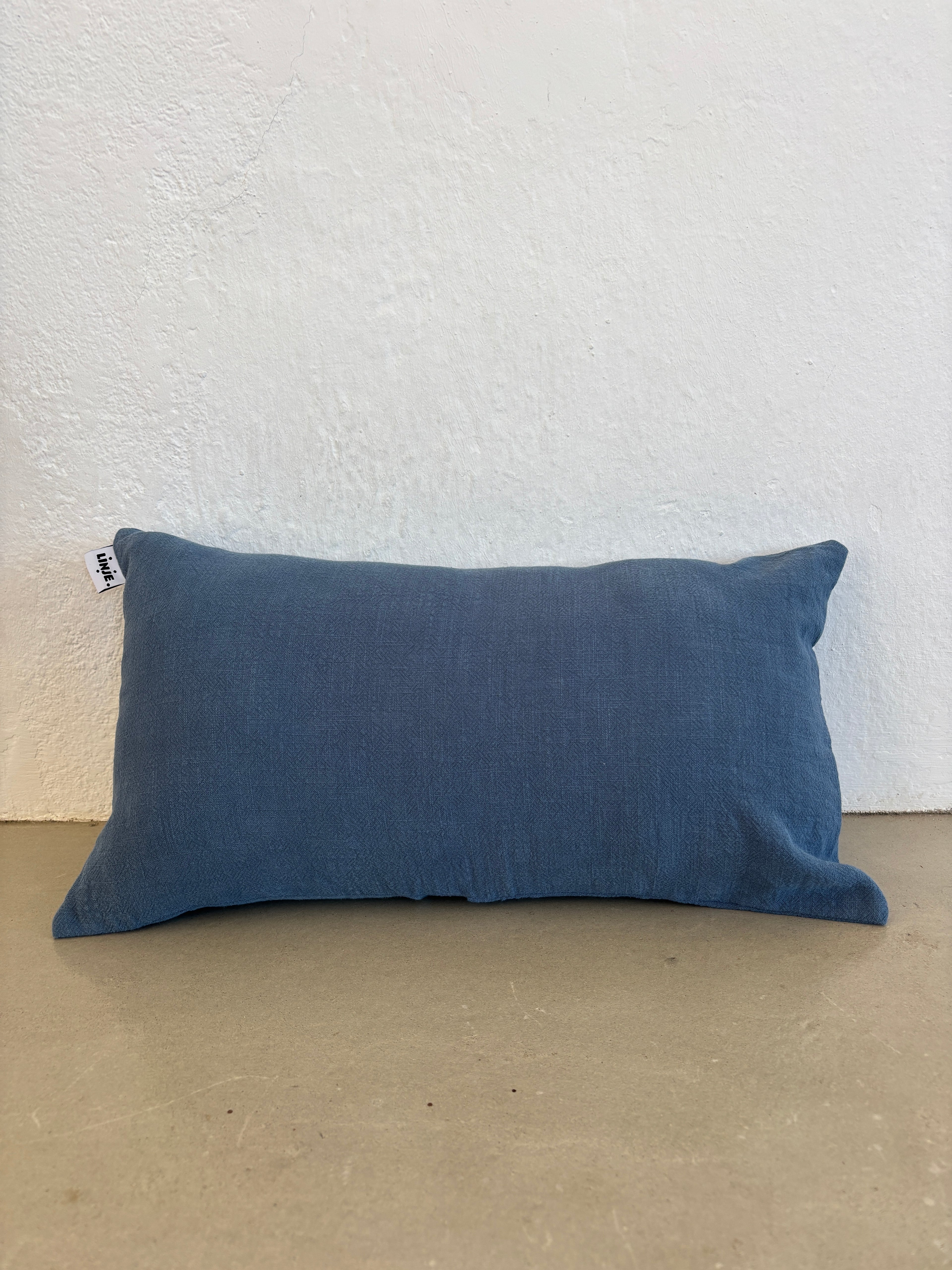 Housse de coussin Lin & Coton - Bleu Acier LINJE