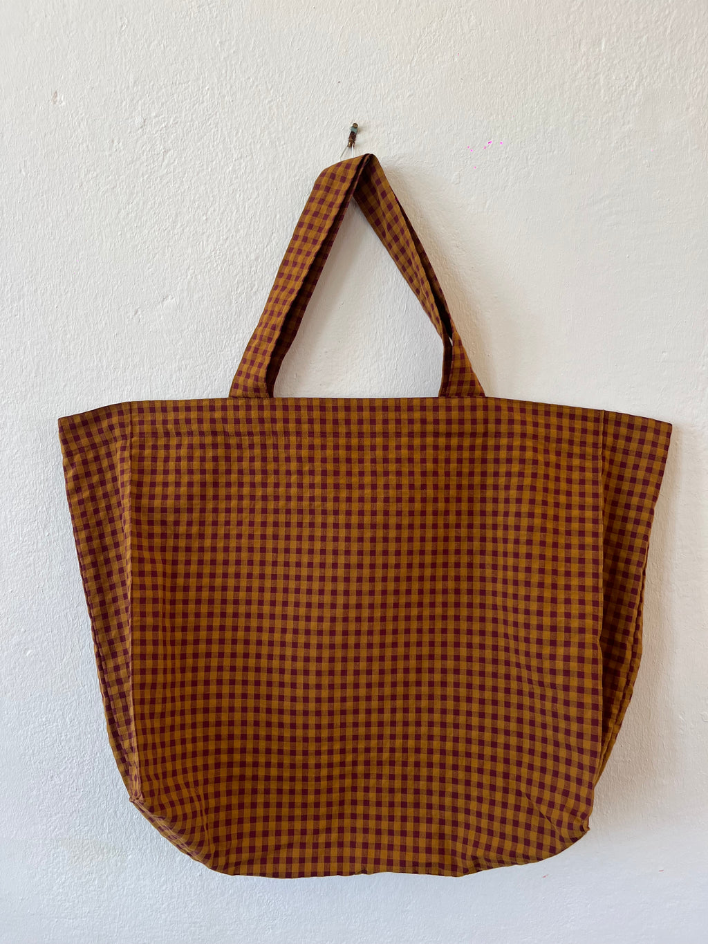 Cabas Vichy Aubergine & Orange LINJE
