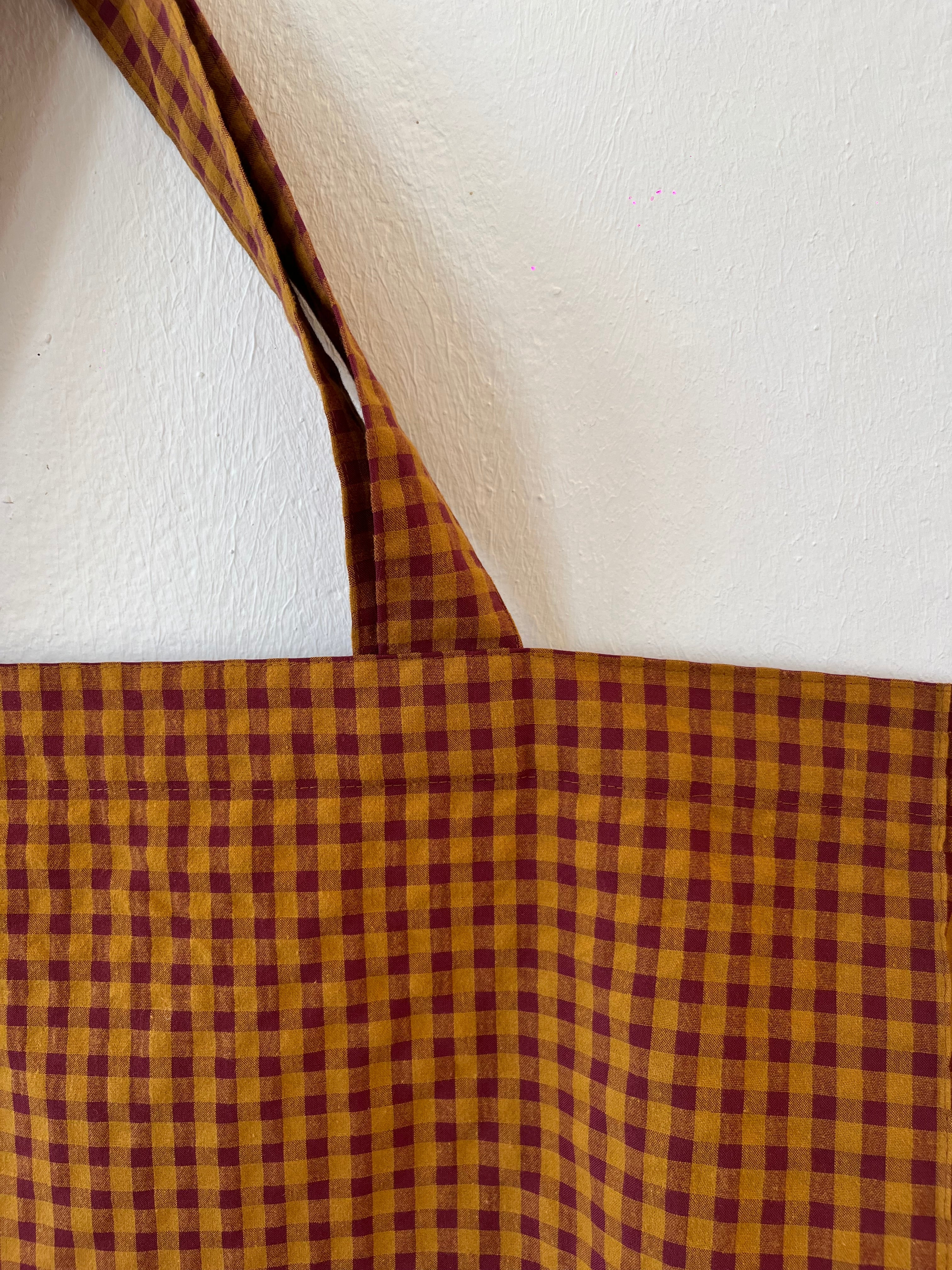 Cabas Vichy Aubergine & Orange LINJE
