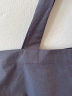 Cabas Mini Vichy Bleu Lavande & Marron LINJE