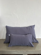 Housse de coussin Mini Vichy Bleu Lavande & Marron LINJE