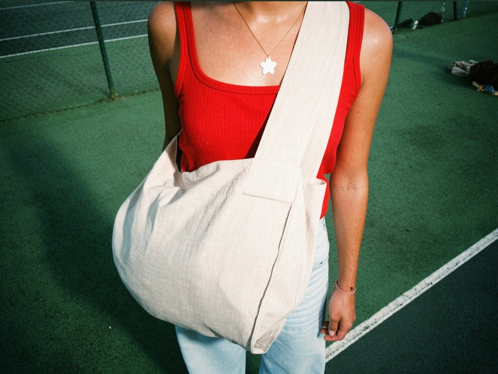 Sac Bandoulière Lin & Coton - Gris Clair LINJE