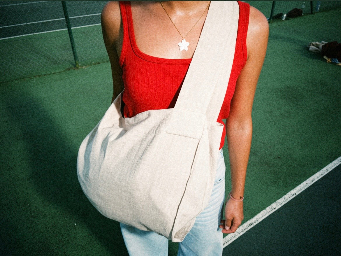 Sac Bandoulière Lin & Coton - Gris Clair LINJE