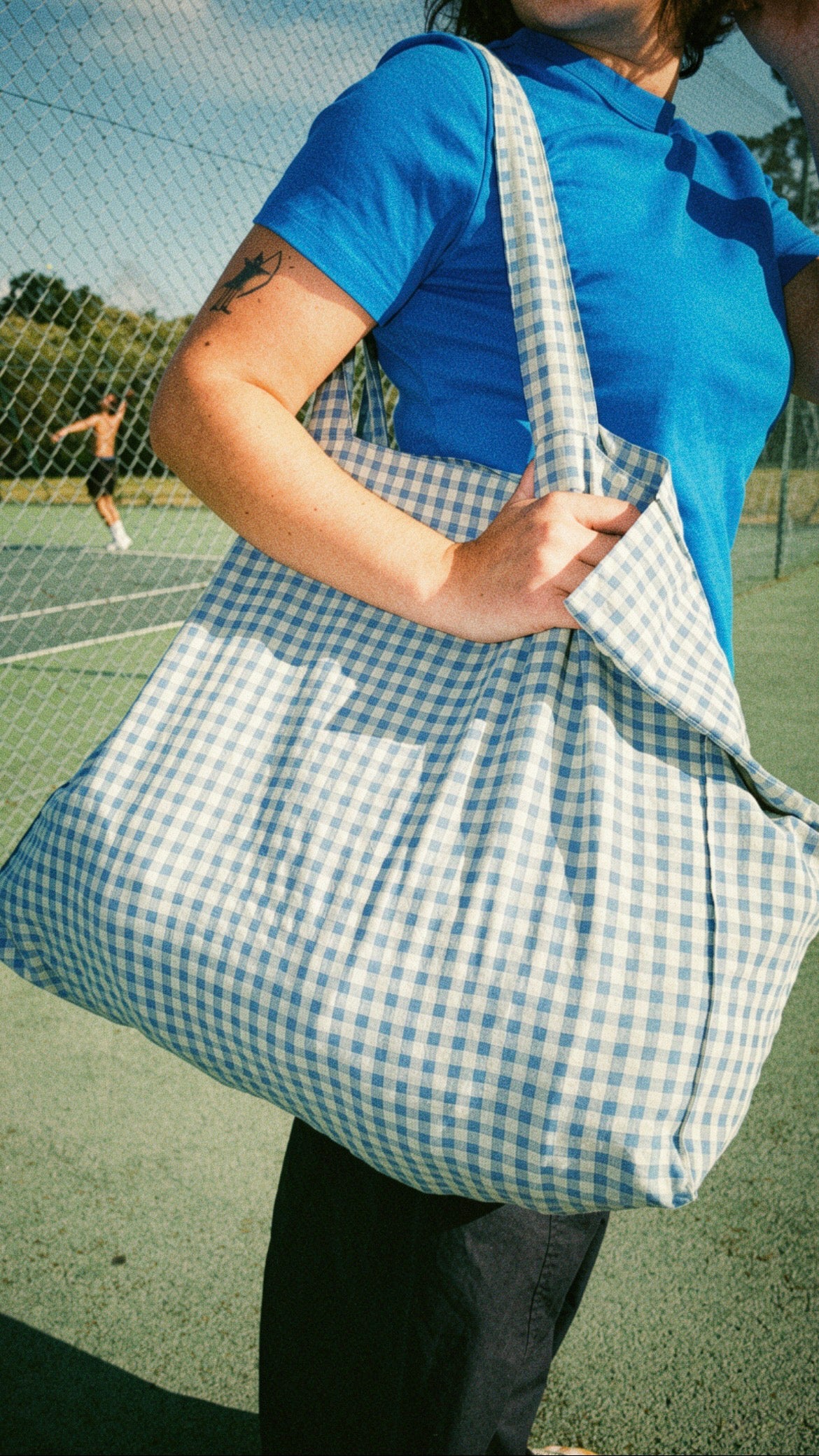 Cabas Vichy Vert & Bleu LINJE