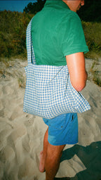 Sac Bandoulière Vichy Vert & Bleu LINJE