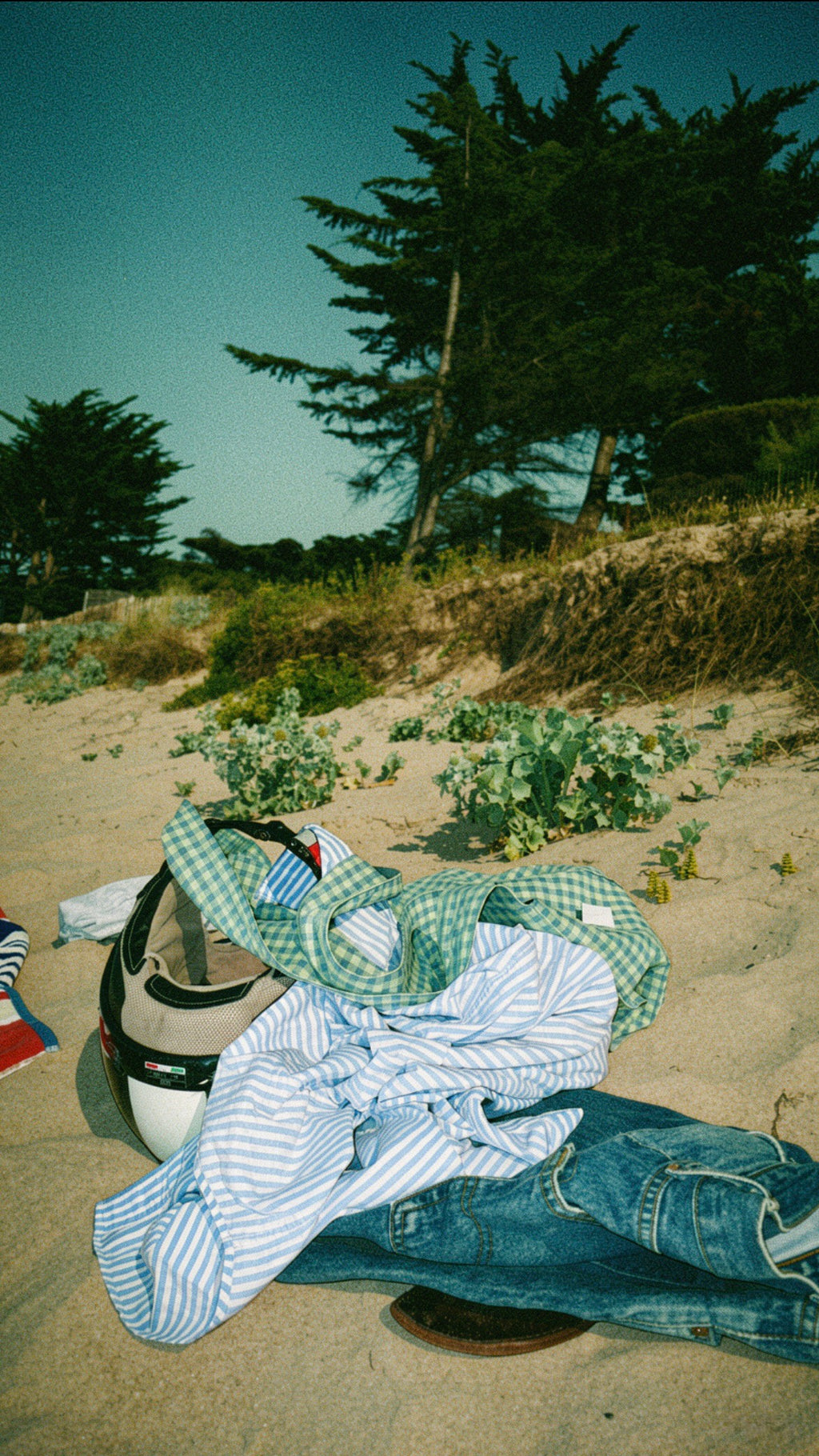 Sac Bandoulière Vichy Vert & Bleu LINJE